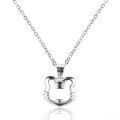 wholesale S925 Sterling Silver Chinese Zodiac Rabbit Year Birth Year Necklace for Women, Minimalist Small Luxury Collarbone Chain with Rabbit Pendant for Valentine's Day-0-4