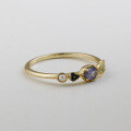 wholesale S925 Sterling Silver Gold-Plated Vintage Style Natural Iolite Ring with Freshwater Pearls for Winter 2024-0-3