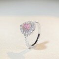wholesale S925 Sterling Silver Pink Diamond Ring, Pink Gemstone, Cute and Minimalist Ins-style Gemstone Ring Wholesale-0-1