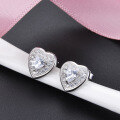 wholesale S925 Silver Korean and Japanese Minimalist Fresh Style Earrings with Zirconia Heart Studs, Forest-Inspired Women's Silver Jewelry Wholesale-0-5