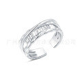 wholesale 925 Silver Original Jewelry Design Simple Adjustable Opening Couple Ring Valentine's Day Gift-0-4