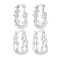 wholesale S925 sterling silver women's earrings with a new, niche, fashionable, and unique U-shaped design featuring irregular cutouts for an elegant and sophisticated look-0-4