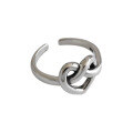 wholesale S925 Sterling Silver ARKorean Version Minimalist Retro Heart-shaped Ring Versatile Personality Silver Ring-0-4