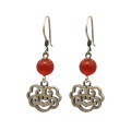 wholesale S990 Silver Vintage Thai Court Ethnic Elegant Agate Ruyi Earrings Hook Dangle for Women-0-4