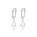 wholesale S925 Sterling Silver Retro Glass Bead Earrings With Pearl Accents For Women-0-8