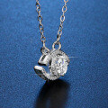 Sterling Silver Korean Fashion Women's Ins Pendant TikTok Accessory Wholesale Evil Eye Moissanite Necklace-0-1