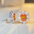 wholesale S925 Sterling Silver Fanta Color High Carbon Diamond Full Zircon Ear Studs Women's Cross-Border Live Streaming Wholesale Bestseller-0-1