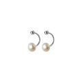 wholesale S925 Silver Arc-shaped Pearl Threaded Bead Earrings, Retro French-inspired Niche Design, Minimalist Jewelry G8347-0-4