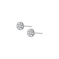 wholesale S925 silver Korean-style mini student earrings for healing ear piercings, small and delicate, round with inlaid diamonds, sweet earrings G6876-0-4