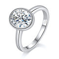 wholesale S925 sterling silver plated with 18K gold, cross-border new 2-carat moissanite ring, fancy-shaped moissanite women's ring-0-4