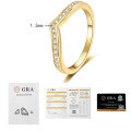 S925 Silver Cross-Border Stackable V-Shaped Ring Full-Set with D Color Moissanite-0-4