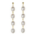 wholesale S925 Sterling Silver Baroque Pearl Tassel Earrings, Ins Style Design, Light Luxury Earrings for Women, M03398-0-4