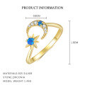 wholesale S925 Sterling Silver Fashion Star Moon Zircon Earrings Women Octagram Light Luxury Style Simple European American Ear Accessories-0-6