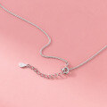 wholesale 925 Silver Fresh Sweet Ins Style Niche Design Inlaid Diamond Heart Bear Hoop Necklace Y02120-0-4