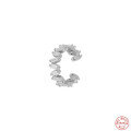 wholesale S925 Sterling Silver Single Oval C-shaped Prong Set Tapered Baguette Crystal Rhinestone Ear Clip for Non-Pierced Ears-0-4