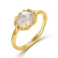 wholesale S925 Sterling Silver Gold-Plated Fashion Minimalist Natural Labradorite Ring Women Light Luxury Style High-End Feeling Jewelry Wholesale-0-4