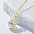 S925 Sterling Silver Moissanite Necklace, Luxury Minimalist Infinity Waterdrop Pendant Choker-0-2
