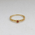 wholesale S925 silver plated with K gold, Dunli Jewelry new Japanese-style light luxury jewelry lab-grown ruby ring-0-2