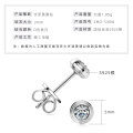 925 Sterling Silver Square Double Prong Single Stone D Color Moissanite Earrings-0-8
