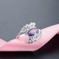 wholesale S925 silver geometric open ring for women with crystal and diamond, oval-shaped, from Korea's Dongdaemun-0-2