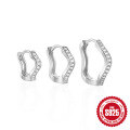 wholesale S925 Sterling Silver Wave-shaped Diamond Inlaid High-end Earring Ear Clasp Set, Popular on Ins-0-4
