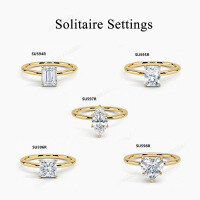 wholesale S925 Sterling Silver Simple Ring with 1ct Moissanite, Wedding Band with Certificate, Cross-Border Trade Solitaire Single Diamond Ring-1 carat moissanite ring (marquise)  US size 5 (domestic size 11)