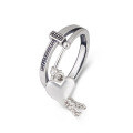 wholesale S925 Metal Love Letter Tassel Vintage Korean Dongdaemun Women's Fashion Chain Silver Ring-0-4