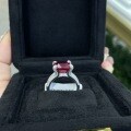Platinum Lab-Grown Large Ruby Ring Geometric Luxury-0-1