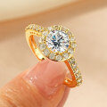 Zirconium Crossed Arms Light Luxury Cocktail Ring, Xiaohongshu Style-0-11