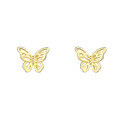 wholesale 18K Gold Plated S925 Sterling Silver Light Luxury Hollow Butterfly Earrings for Women, Fashionable and Elegant, Versatile Plain Silver Earrings-0-4