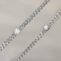 925 Sterling Silver Cross-Border Hit Moissanite Bracelet, Minimalist Ins Luxury Design for Women.-White gold 0.5 carat bracelet
