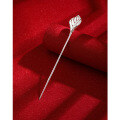 wholesale 999 Sterling Silver Hairpin, Ancient Style Hanfu Hair Stick, Versatile Simple Updo Hair Accessory, Leaf-shaped Silver Hairpin-0-2