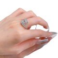 wholesale S925 Silver New Jewelry S-Shaped Row of Zirconia Line High-End Luxury Ring for Women, Cross-Border European and American Style-0-4