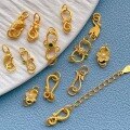 wholesale S925 Silver Gold Plated 24K Phoenix S-Clasp Extension Chain Pearl Fish Clasp DIY Accessories-0-2