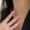 wholesale S925 Sterling Silver Glitter Crushed Silver Necklace and Bracelet, Ins Niche Fashion, Luxurious and Versatile Hand Accessories-0-2