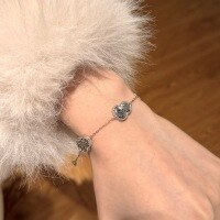 wholesale 925 Sterling Silver New Chinese-style Women's Bracelet with Ancient Craftsmanship, Luxurious Gourd Design, Rippling Texture, and Exquisite Silver Jewelry-Silver DY150381-SS-NA 925 silver