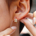 S925 Silver Four-Leaf Clover Moissanite Earrings Luxury Classic Design-0-2