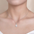 wholesale S925 silver plated with 18k gold, 6*9mm teardrop 15 carat necklace versatile moissanite pendant chain-0-4