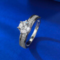 wholesale S925 Sterling Silver Staged New Simulated Diamond 60mm Round White Diamond Ring Showy Setting Bridal Ring for Women-0-2