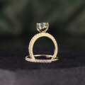 wholesale S925 Sterling Silver Plated 18k Gold Fashion Stackable Natural Moss Agate Ring Gemstone Ring Teardrop Set Ring-0-3
