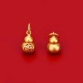 wholesale Gold-plated enamel cloisonné Fu character ingot longevity lock gourd pendant necklace bracelet DIY with blue sand gold finish-0-1