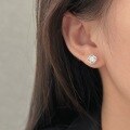 wholesale Sterling Silver Durable S999 Four Leaf Clover Stud Earrings for Women, Small and Exquisite, Niche Luxury, Advanced and Trendy Ear Accessories-0-2
