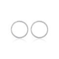 wholesale 925 Sterling Silver Round Hoop Stud Earrings with Zirconia, Ins Luxury High-end Minimalist European and American Style-0-5