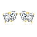 wholesale 18K Gold High-End Jewelry Earrings Set with Lab-Grown Diamonds inY@M Style, Featuring You and Me Design in Gold and Diamond for Women-0-1