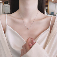 wholesale S925 Sterling Silver Korean Style Wishing Fulfilled Wire Drawing Process Necklace, Ins Aura Versatile Choker-583LM/approx. 3.5g 925 silver