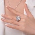 wholesale S925 Sterling Silver [Final Sale Ring Clearance with Free Shipping] Fashion Ins Style Solitaire Zircon Cross-Border Wholesale-0-2