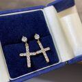 wholesale 925 Sterling Silver Amazon Cross-Border Bestseller Unisex Cross Moissanite D Color Stud Earrings-0-1