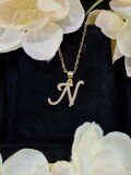 S925 Silver 18k Gold-Plated Moissanite Alphabet Pendant Necklace, DIY Gift-0-17