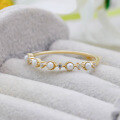 wholesale 9K Gold Artli Jewelry Natural Pearl Minimalist and Exquisite Small Ring for Women, Japanese-style Light Jewelry, Versatile Zircon Ring-0-3