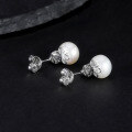 wholesale S925 Sterling Silver New Natural Freshwater Pearl Jewelry Set, Fashionable Light Luxury Pearl Necklace and Earrings Two-Piece Set-0-1